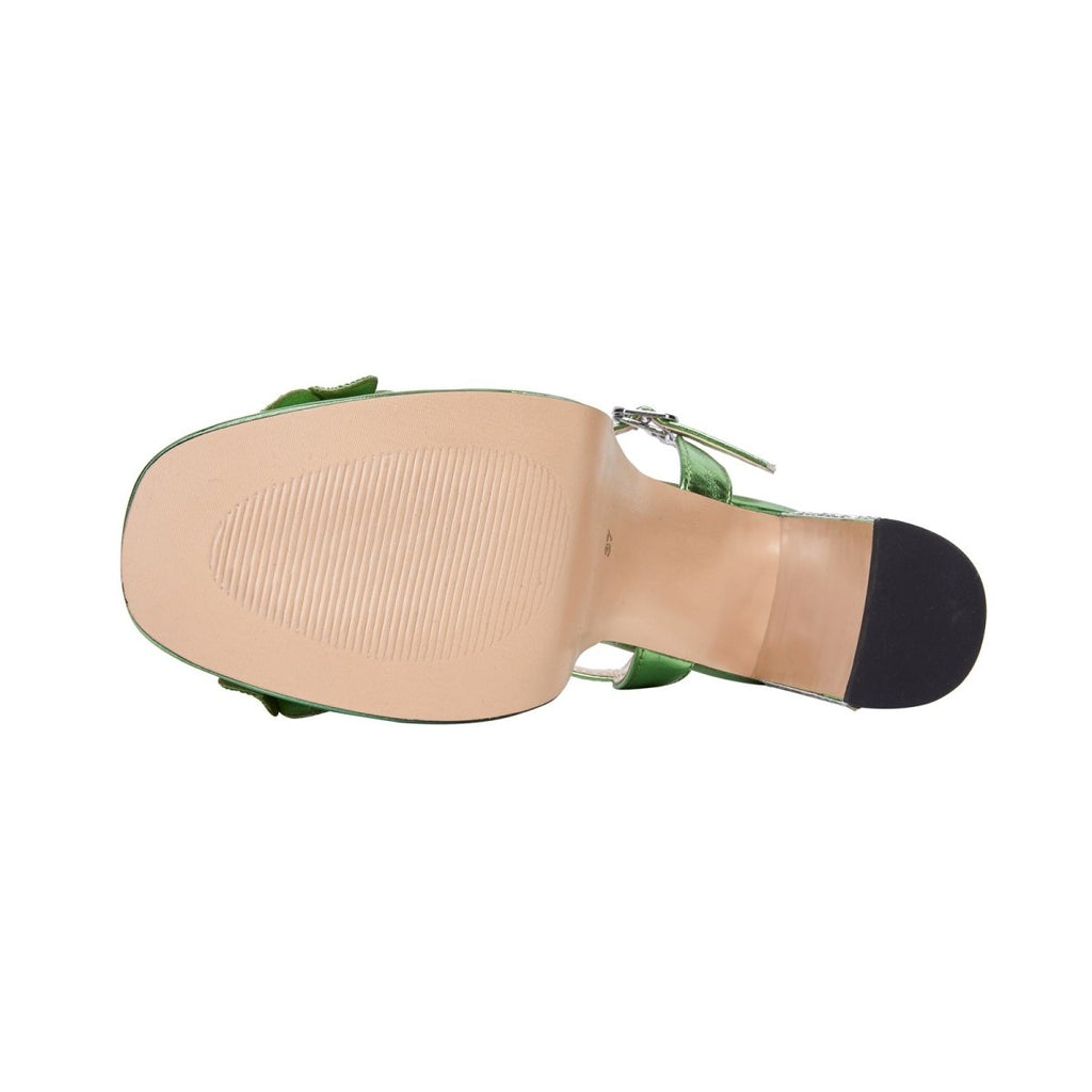 Charming Floral Open Toe Gem Encrusted Heel Sandals