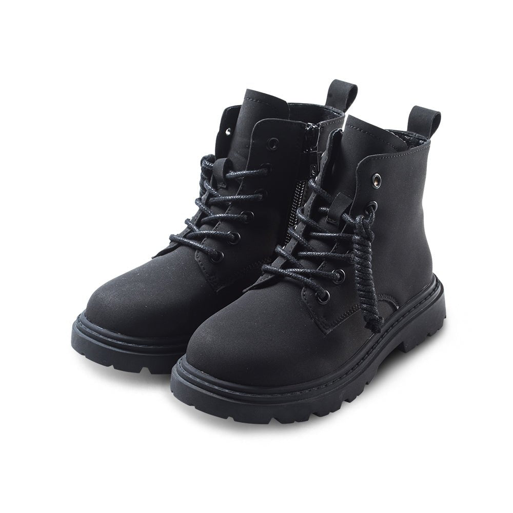 Classic Kids Black Combat Boots
