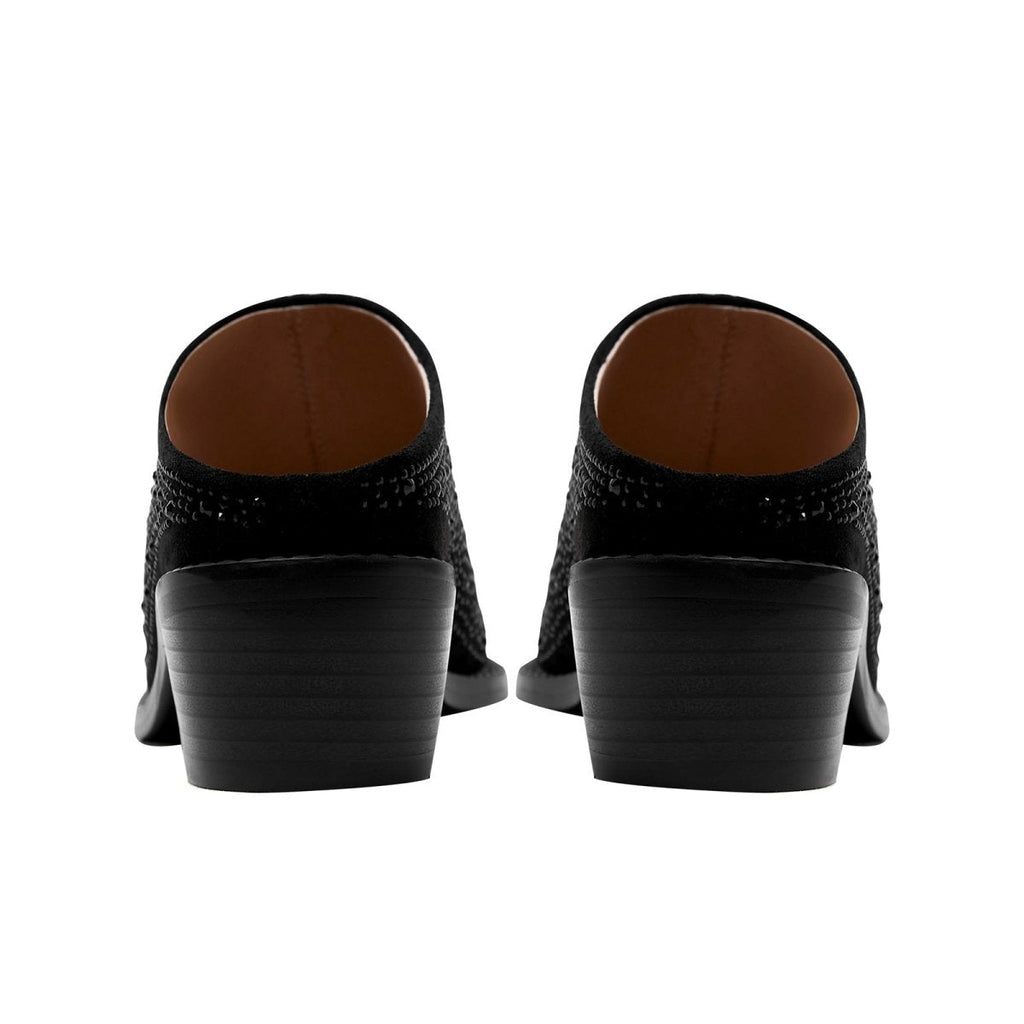 Crystal Studded Pointed Toe Mules