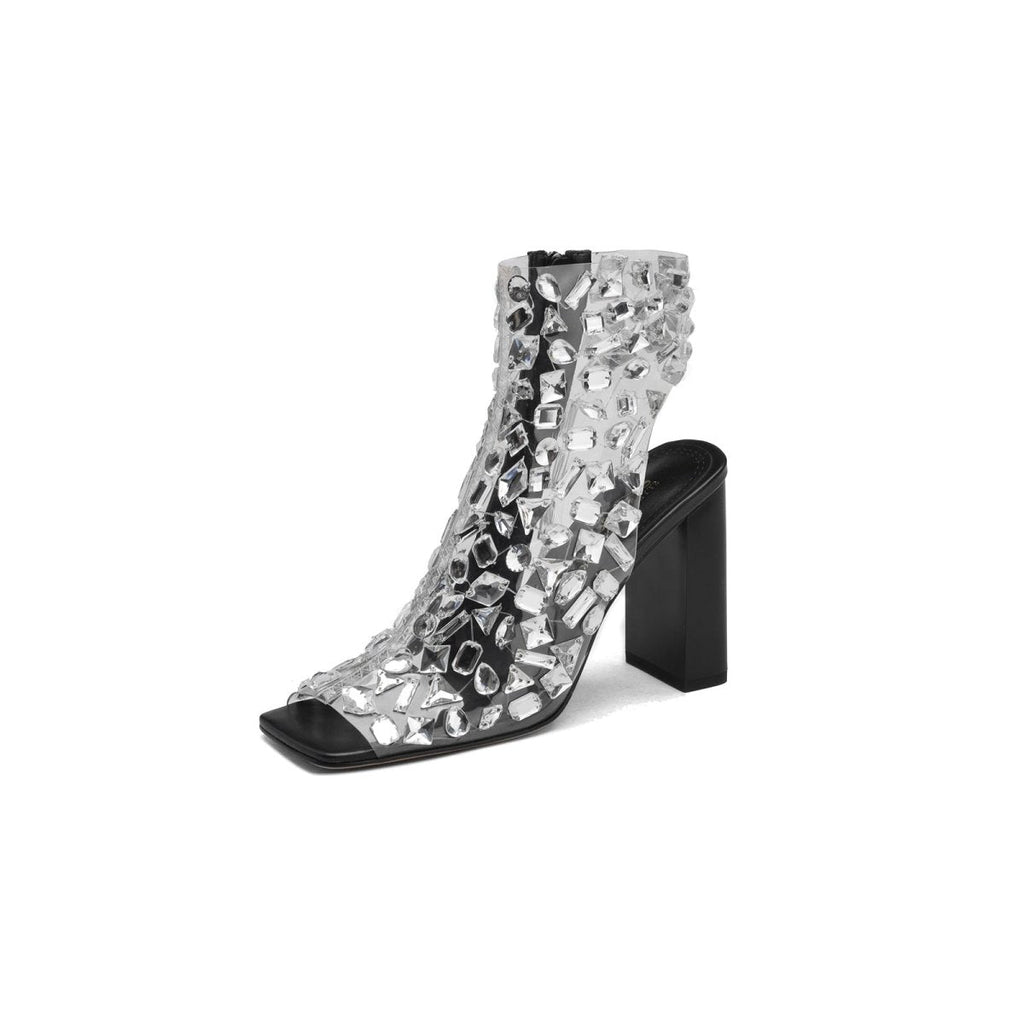 Crystallized Mosaic Open Toe Wedge Sandals
