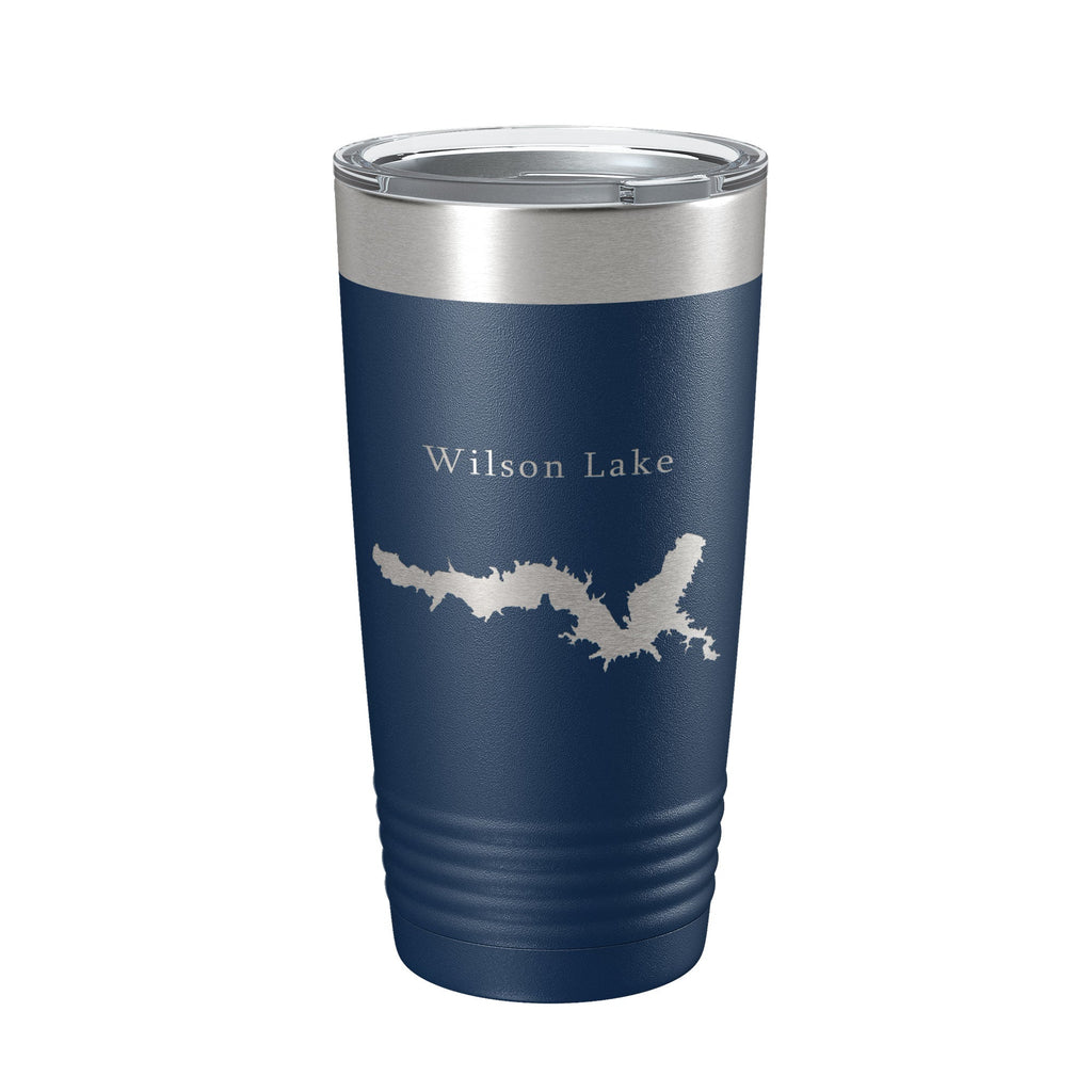 Wilson Lake Map Tumbler Travel Mug Insulated Laser Engraved Coffee Cup Kansas 20 oz