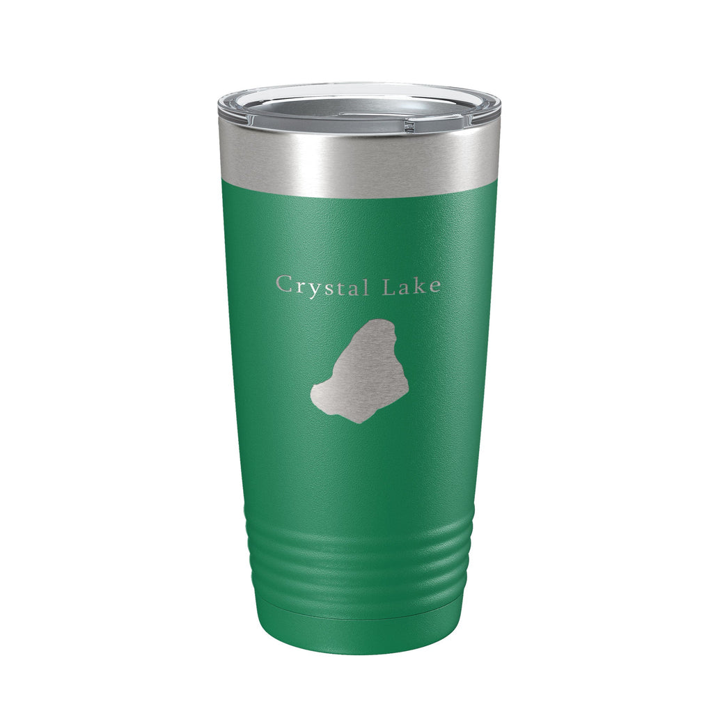 Crystal Lake Map Tumbler Travel Mug Insulated Laser Engraved Coffee Cup Massachusetts 20 oz