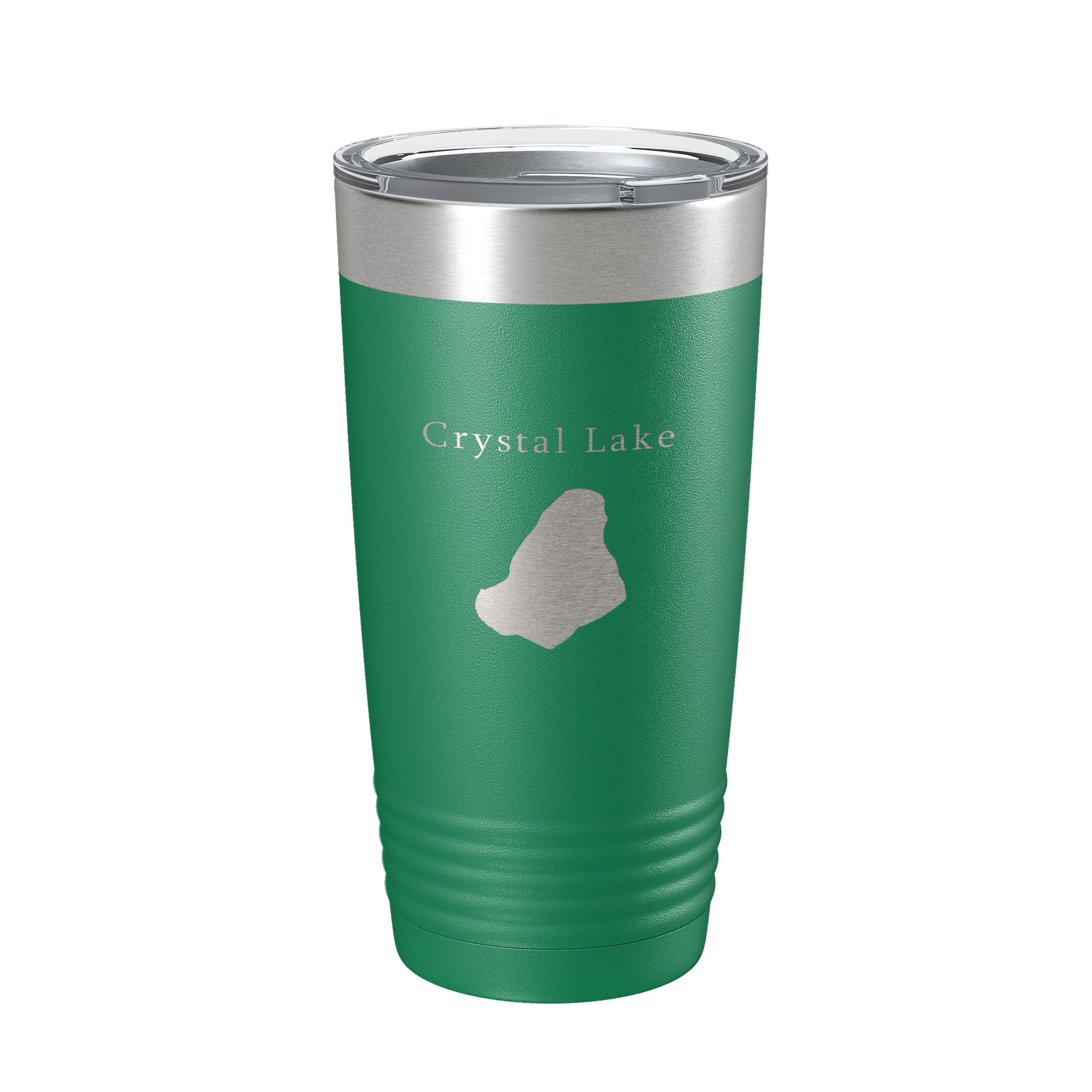 Crystal Lake Map Tumbler Travel Mug Insulated Laser Engraved Coffee Cup Massachusetts 20 oz