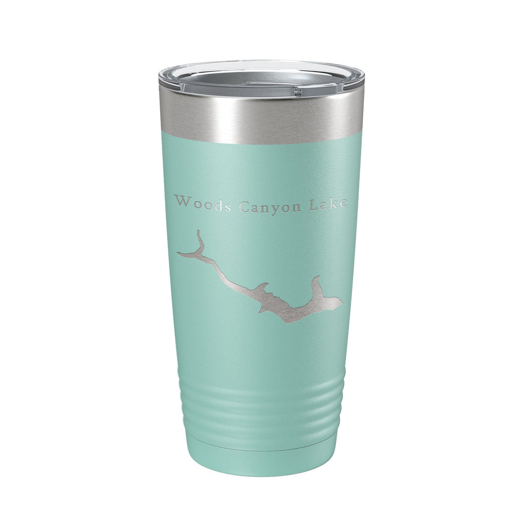 Woods Canyon Lake Map Tumbler Travel Mug Insulated Laser Engraved Coffee Cup Arizona 20 oz