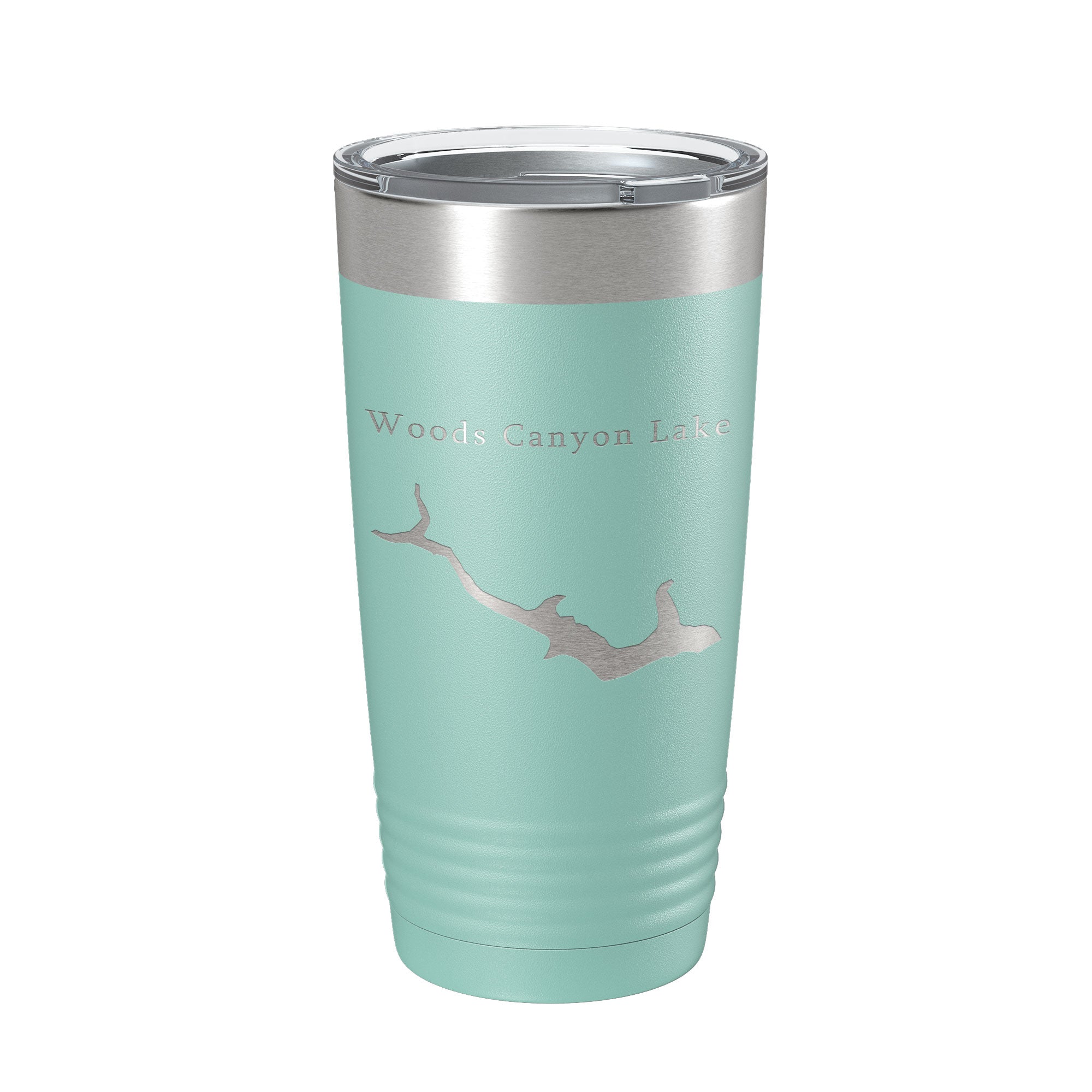 Woods Canyon Lake Map Tumbler Travel Mug Insulated Laser Engraved Coffee Cup Arizona 20 oz