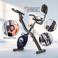 Ultra-Quiet Foldable X-Bike with Heart Rate Monitor & LCD Display(Blue)