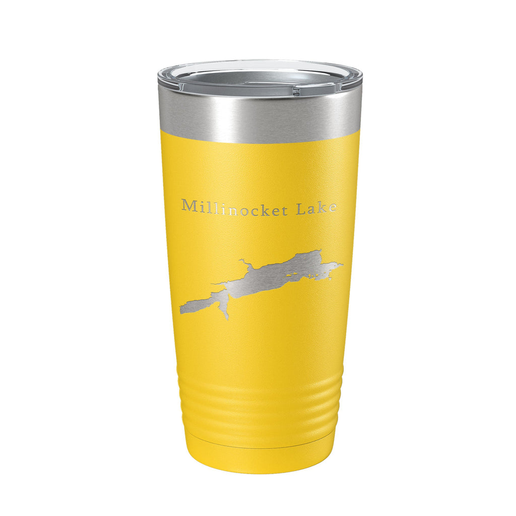 Millinocket Lake Map Tumbler Travel Mug Insulated Laser Engraved Coffee Cup Maine 20 oz