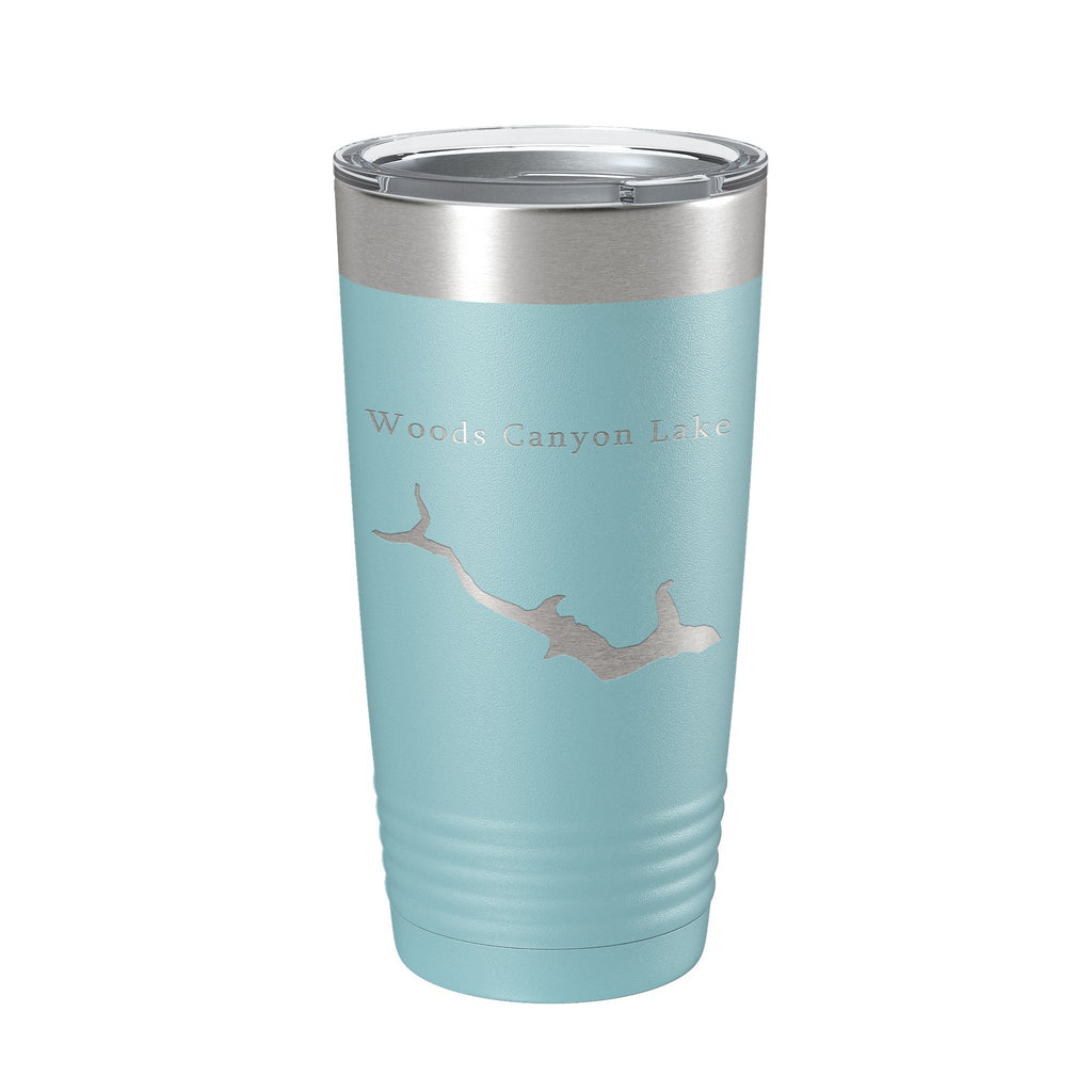 Woods Canyon Lake Map Tumbler Travel Mug Insulated Laser Engraved Coffee Cup Arizona 20 oz
