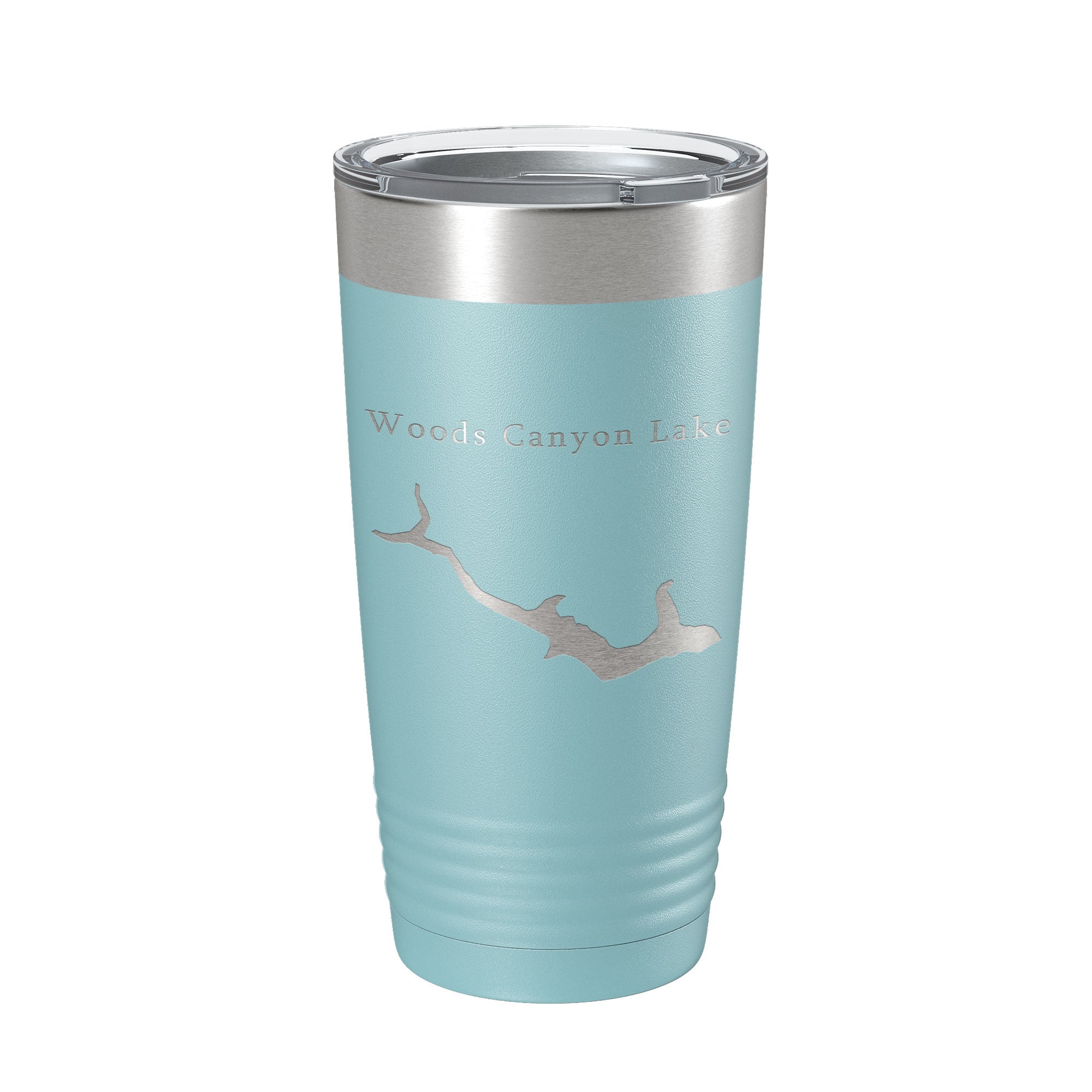 Woods Canyon Lake Map Tumbler Travel Mug Insulated Laser Engraved Coffee Cup Arizona 20 oz