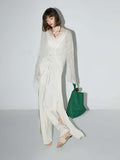 Delicate White Lace Sheer Cardigan with Bat Sleeves