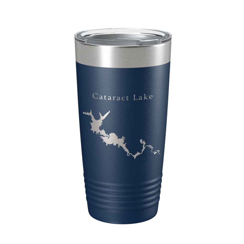Cataract Lake Map Tumbler Travel Mug Insulated Laser Engraved Coffee Cup Indiana 20 oz