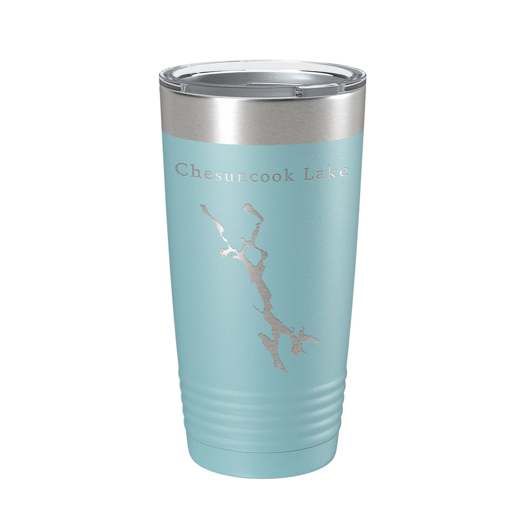 Chesuncook Lake Map Tumbler Travel Mug Insulated Laser Engraved Coffee Cup Maine 20 oz