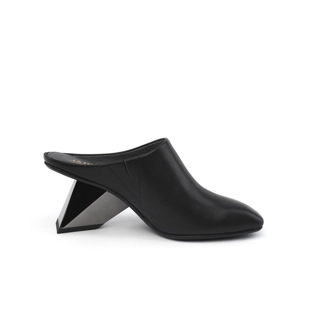 Edgy Pointed Toe Gravity Block Heel Pumps