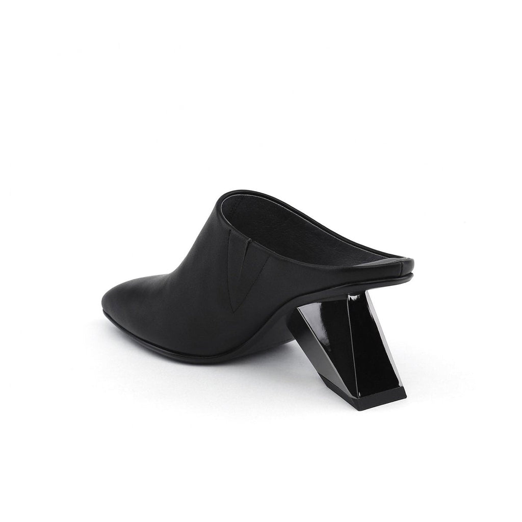 Edgy Pointed Toe Gravity Block Heel Pumps