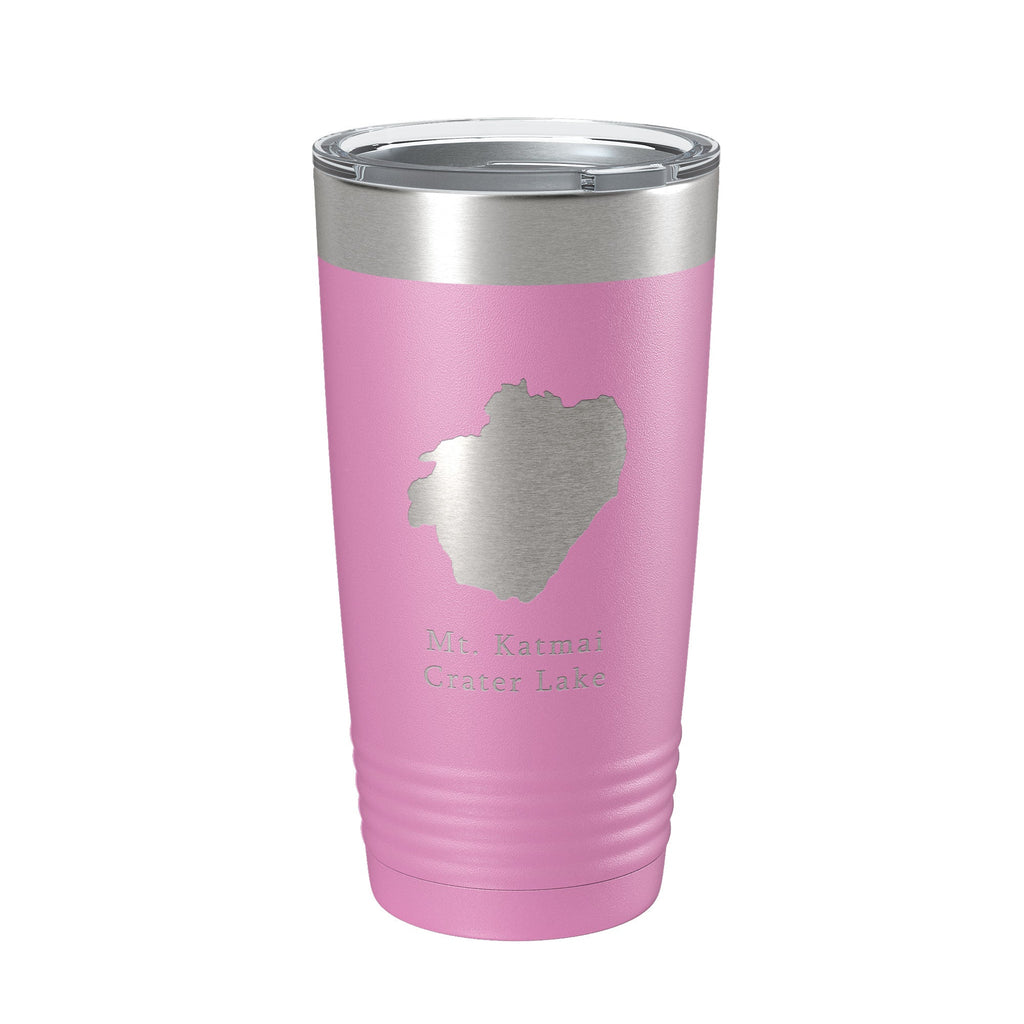 Mt. Katmai Crater Lake Map Tumbler Travel Mug Insulated Laser Engraved Coffee Cup Alaska 20 oz