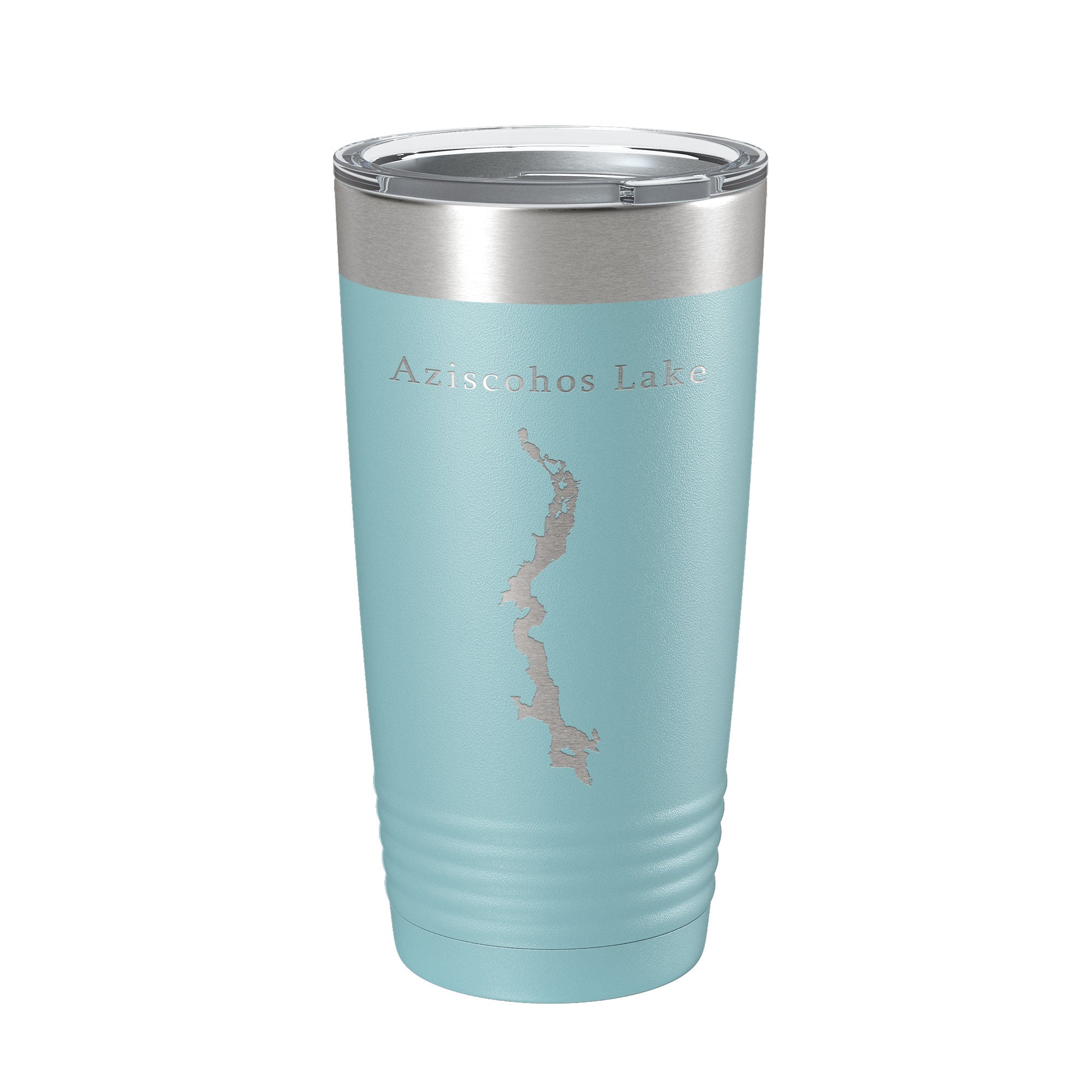 Aziscohos Lake Map Tumbler Travel Mug Insulated Laser Engraved Coffee Cup Maine 20 oz