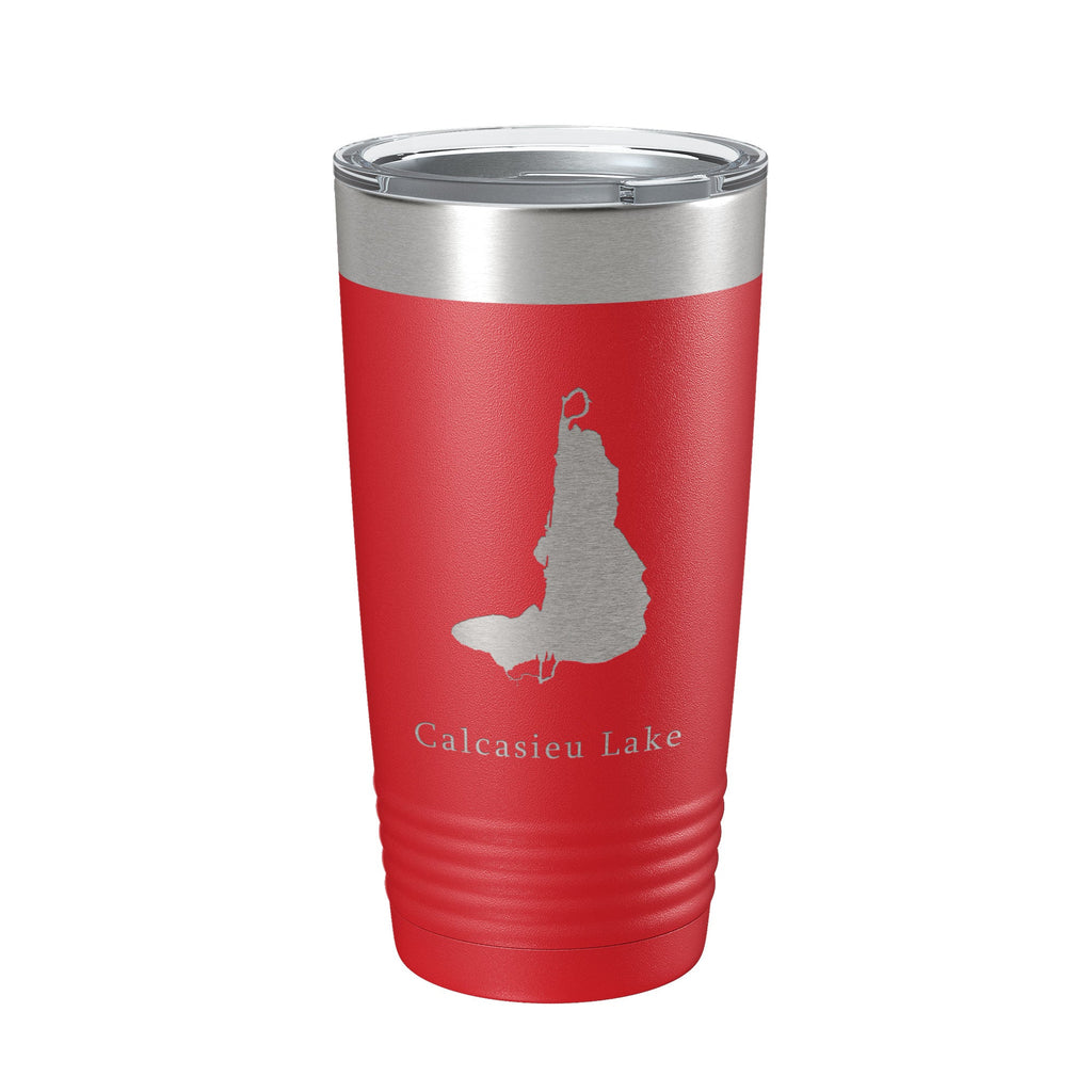 Calcasieu Lake Map Tumbler Travel Mug Insulated Laser Engraved Coffee Cup Louisiana 20 oz