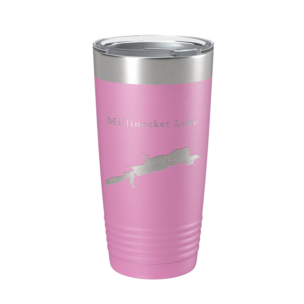 Millinocket Lake Map Tumbler Travel Mug Insulated Laser Engraved Coffee Cup Maine 20 oz