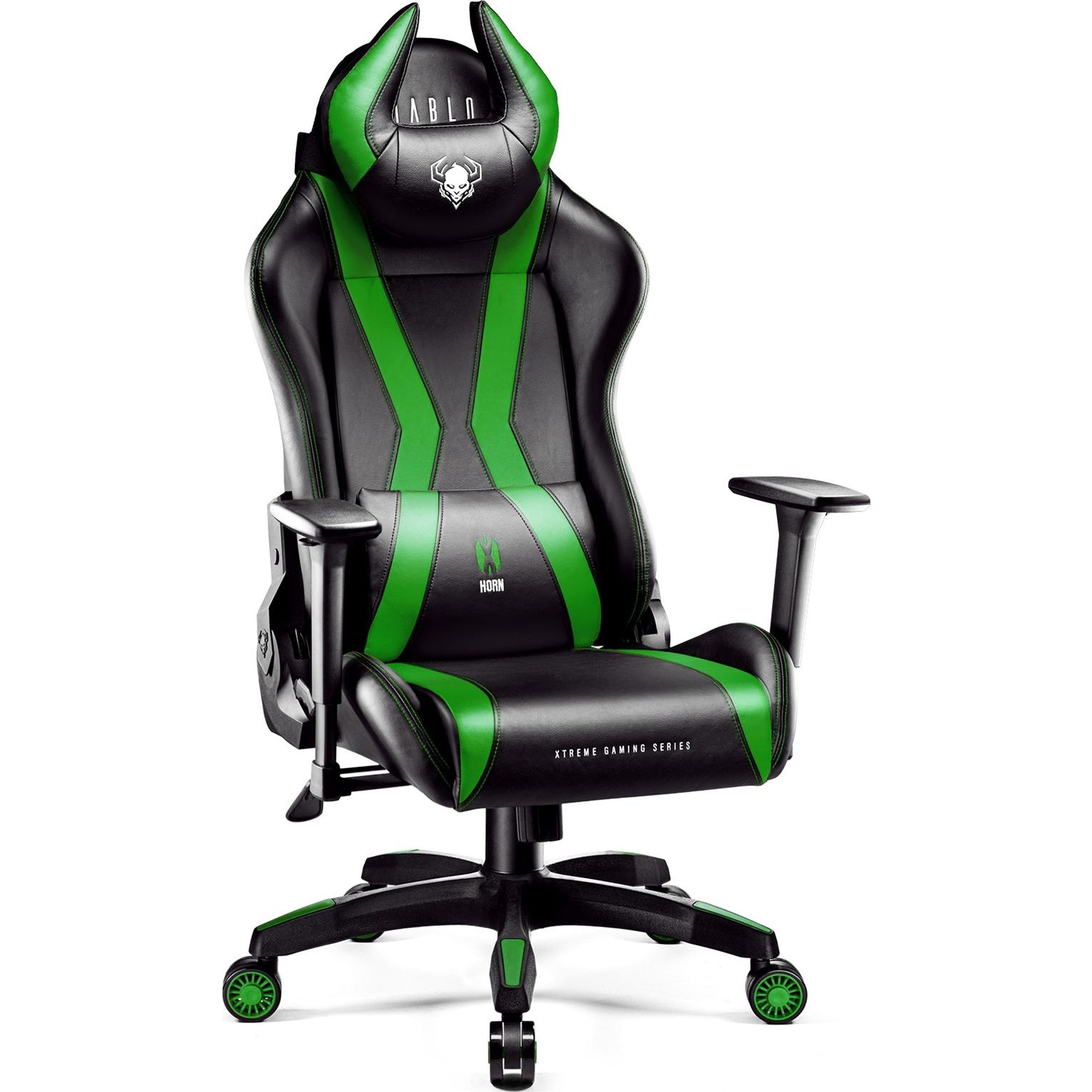 Diablo Chairs X-Horn 2.0 гейминг стол, черен-зелен, нормален размер (X-HORNLCZZ)