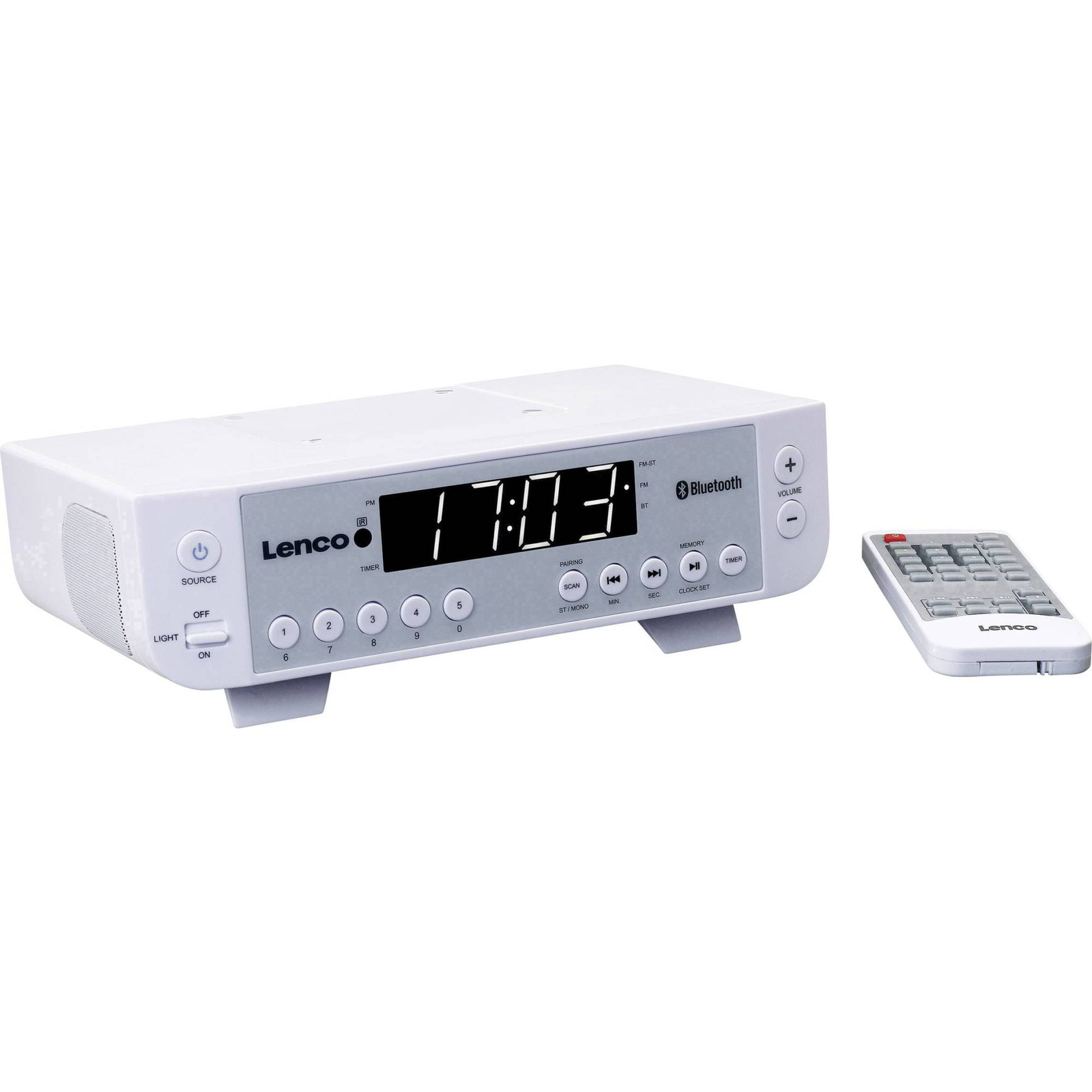 Радио Lenco KCR-100 Bluetooth, бяло (KCR-100WH)