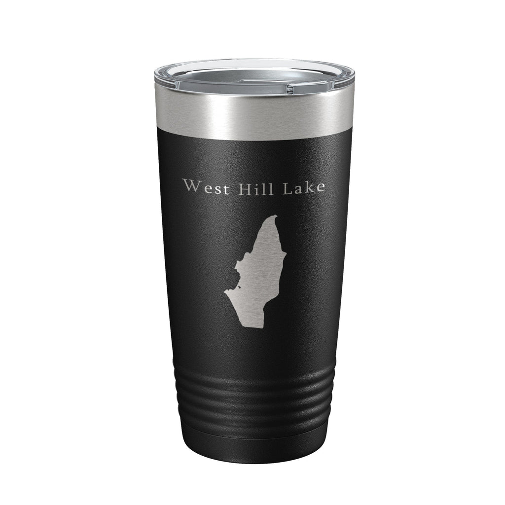 West Hill Lake Pond Map Tumbler Travel Mug Insulated Laser Engraved Coffee Cup Connecticut 20 oz