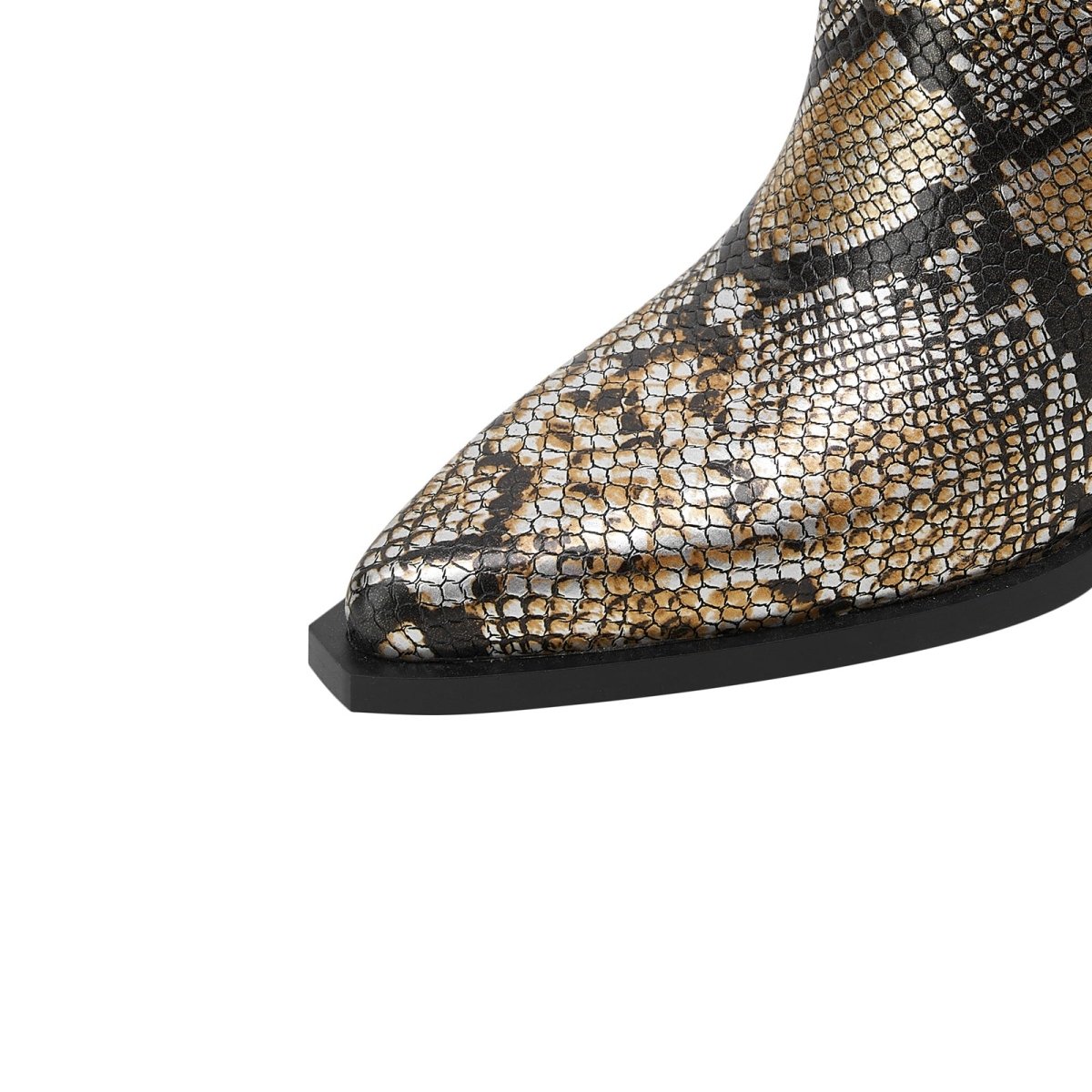 Faux Python Snakeskin Knee High Boots