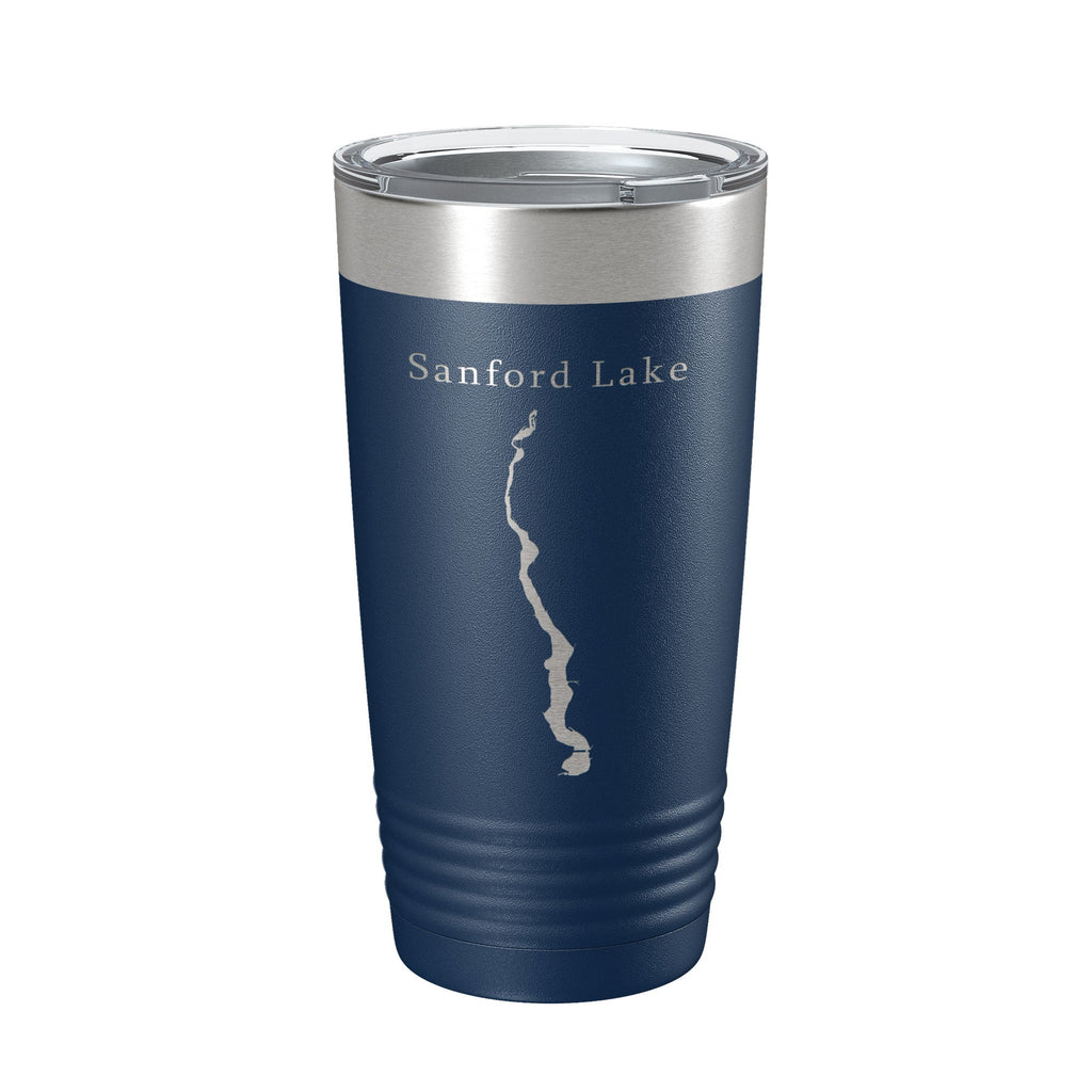 Sanford Lake Tittabawassee Map Tumbler Travel Mug Insulated Laser Engraved Coffee Cup Michigan 20 oz