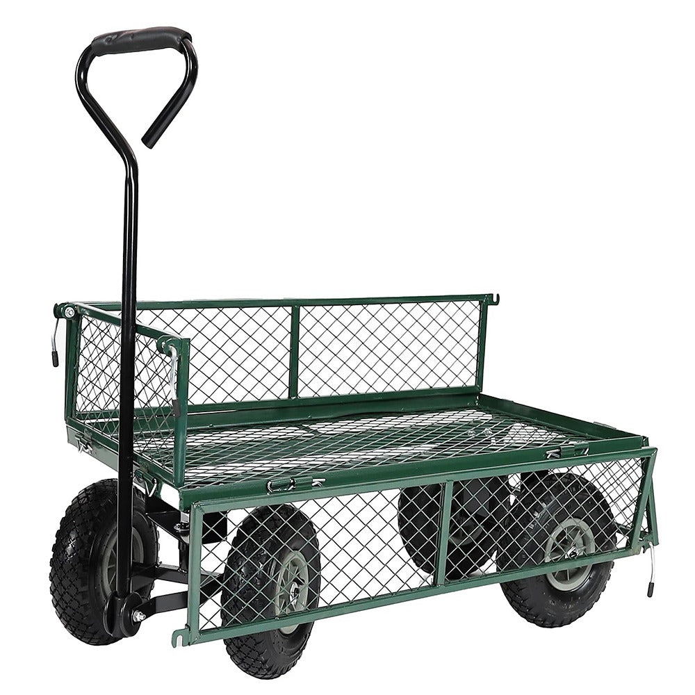 Metalowy wózek ogrodowy o ładowności 300 kg