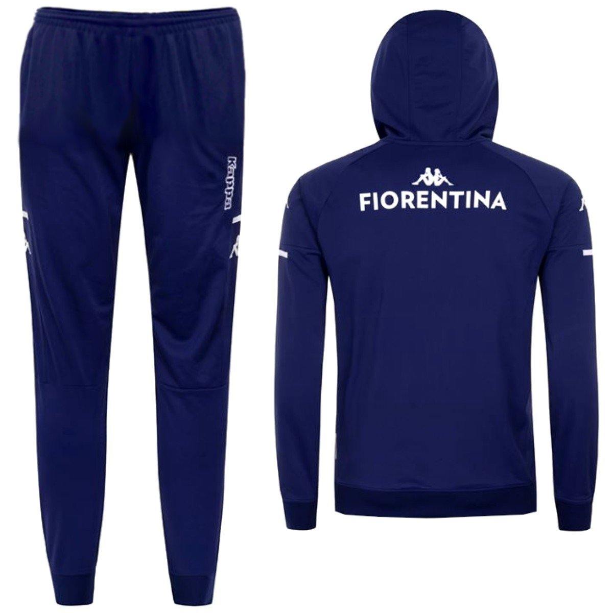 Fiorentina navy hooded presentation soccer tracksuit 2020/21 - Kappa