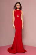 Cut-Out Bodice Rome Jersey Mermaid Dress
