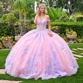 Off shoulder straps v neckline corset bodice glitter underlayer train ball gown with detachable bow GLGL3753