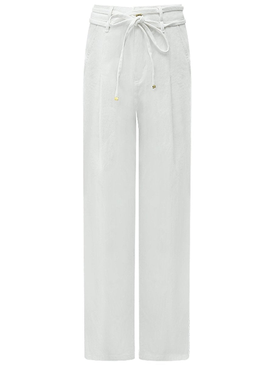 High-Waist White Wide-Leg Jeans