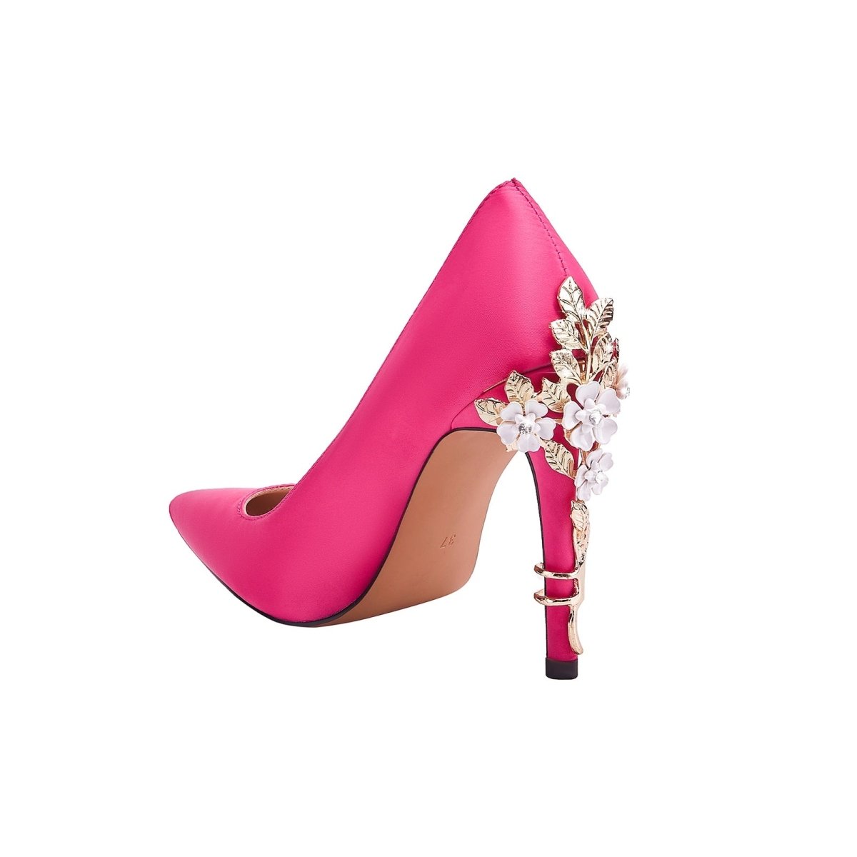 Hot Pink Gem Encrusted Stiletto Heel Pumps