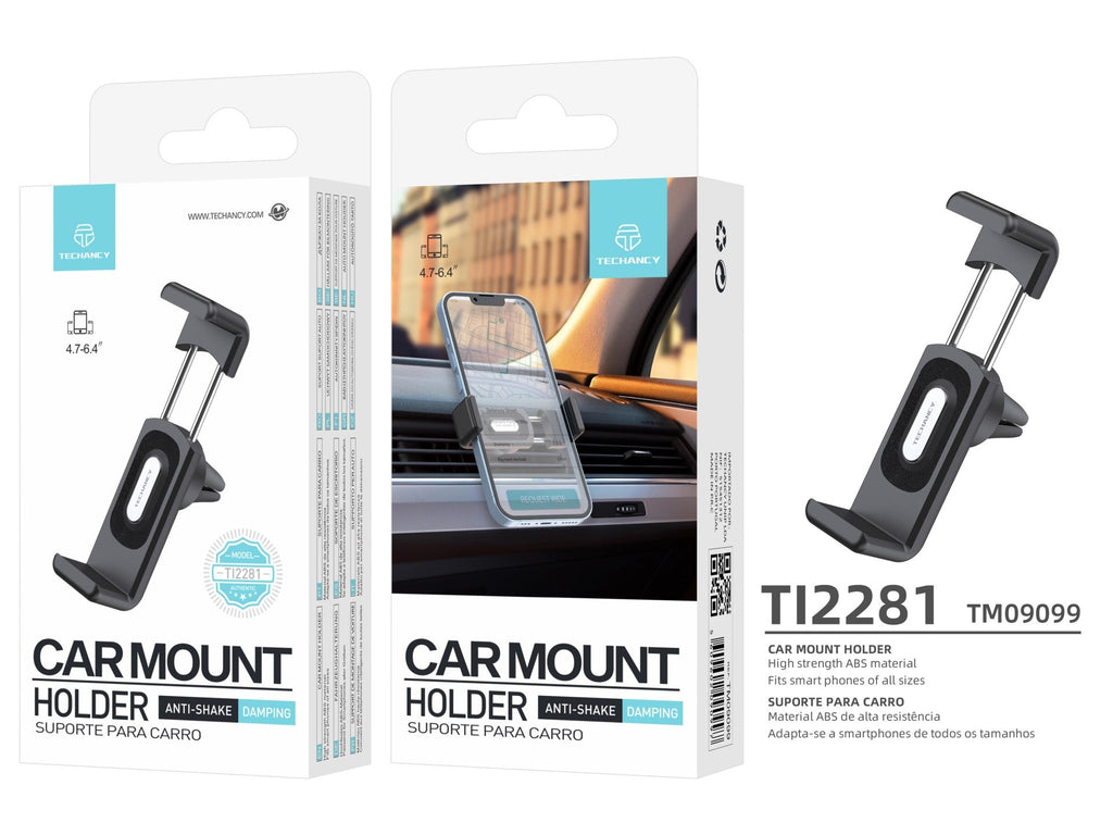 Techancy Suporte Para Telemóvel Para Automóvel Ti2281, Material Abs De Alta Resistência, Adequado Para Todos Os Telemóveis.