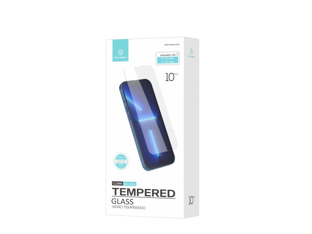 Techancy Película de Vidro Temperado  para iPhone Xs Max/11 Pro Max KW1700 , 0.33MM, Anti-riscos, Alta Transparência, Fácil Aplicação