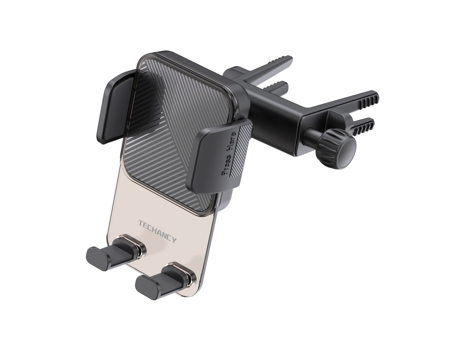 Techancy Suporte para TelemOvel de Saída de Ar Redonda TI2336, Operação com Uma Mão, ABS de Alta Resistência, para Smartphones 4.7"-7.2", Preto