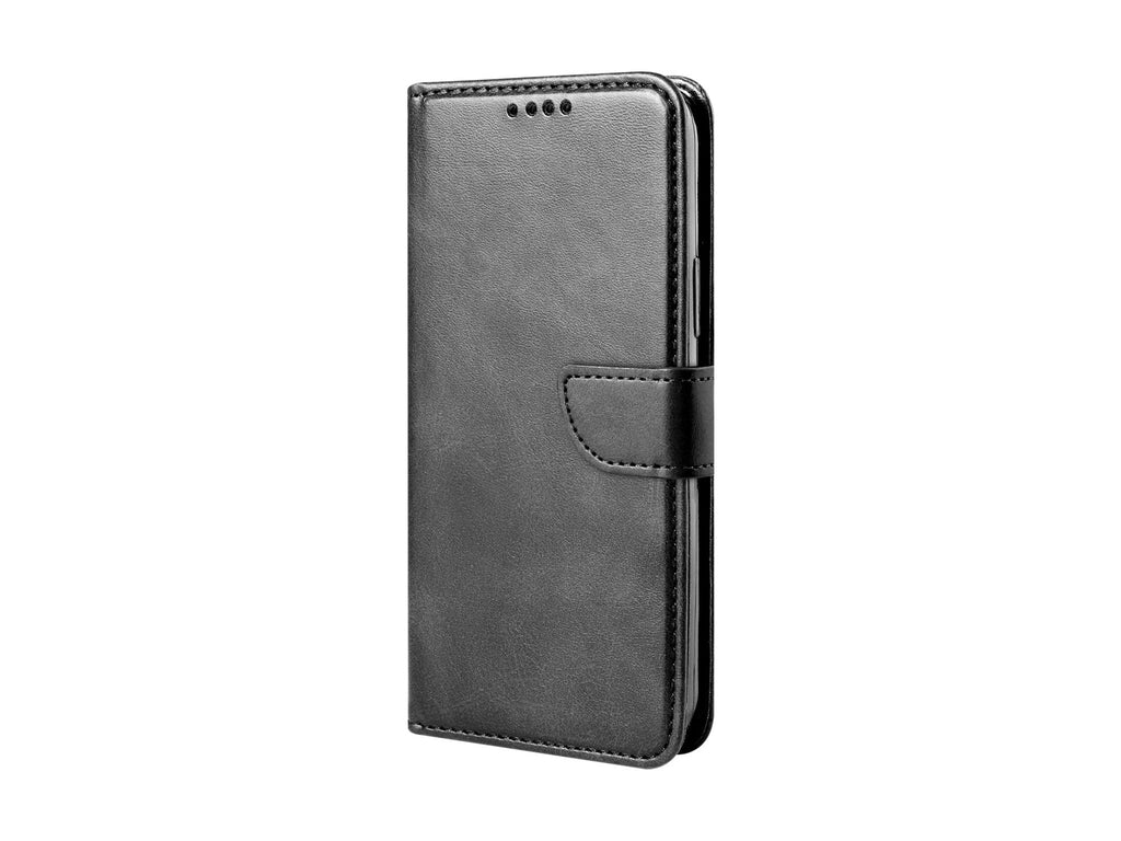 Capa flip em couro para telemóvel com 3 ranhuras para cartões, KX5600, função suporte e proteção contra quedas, compatível com iPhone 13 Pro Max, Preto