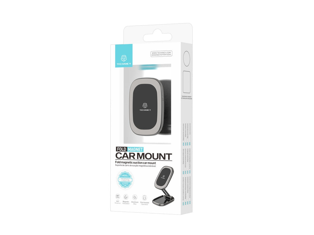 Techancy Suporte Magnético Dobrável Para Telemóvel Para Automóvel Ti2316, Fita Adesiva Dupla Face De Alta Qualidade