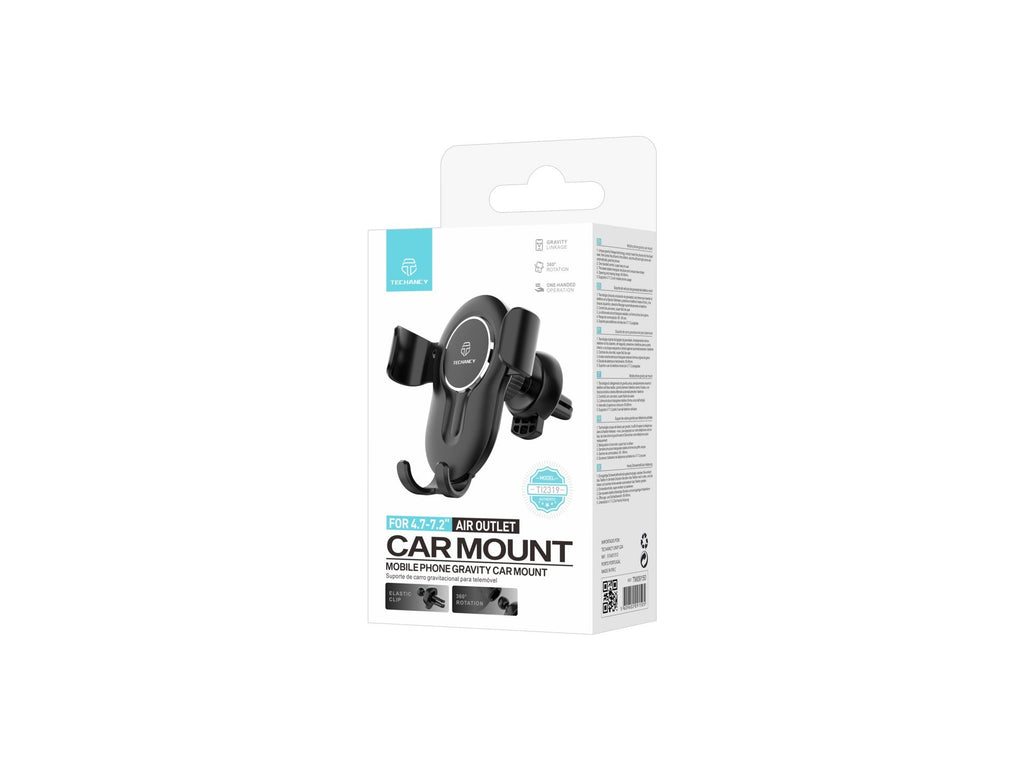Techancy Suporte De Telemóvel Para Automóvel TI2319,Auto Grip Suporte Para Telemóveis De 4,7 - 7,2 - Polegadas，Preto