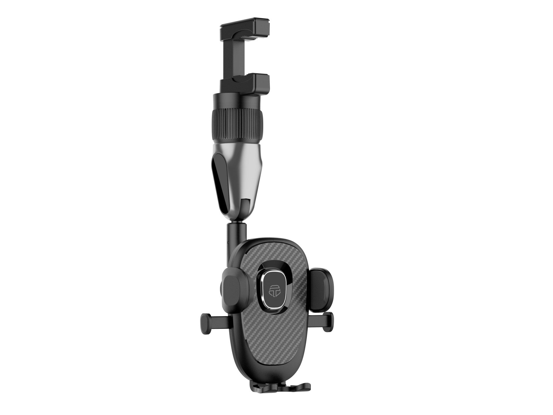 Suporte para telemóvel Techancy, TI2279, interruptor de um toque, monta-se no espelho retrovisor do carro, preto