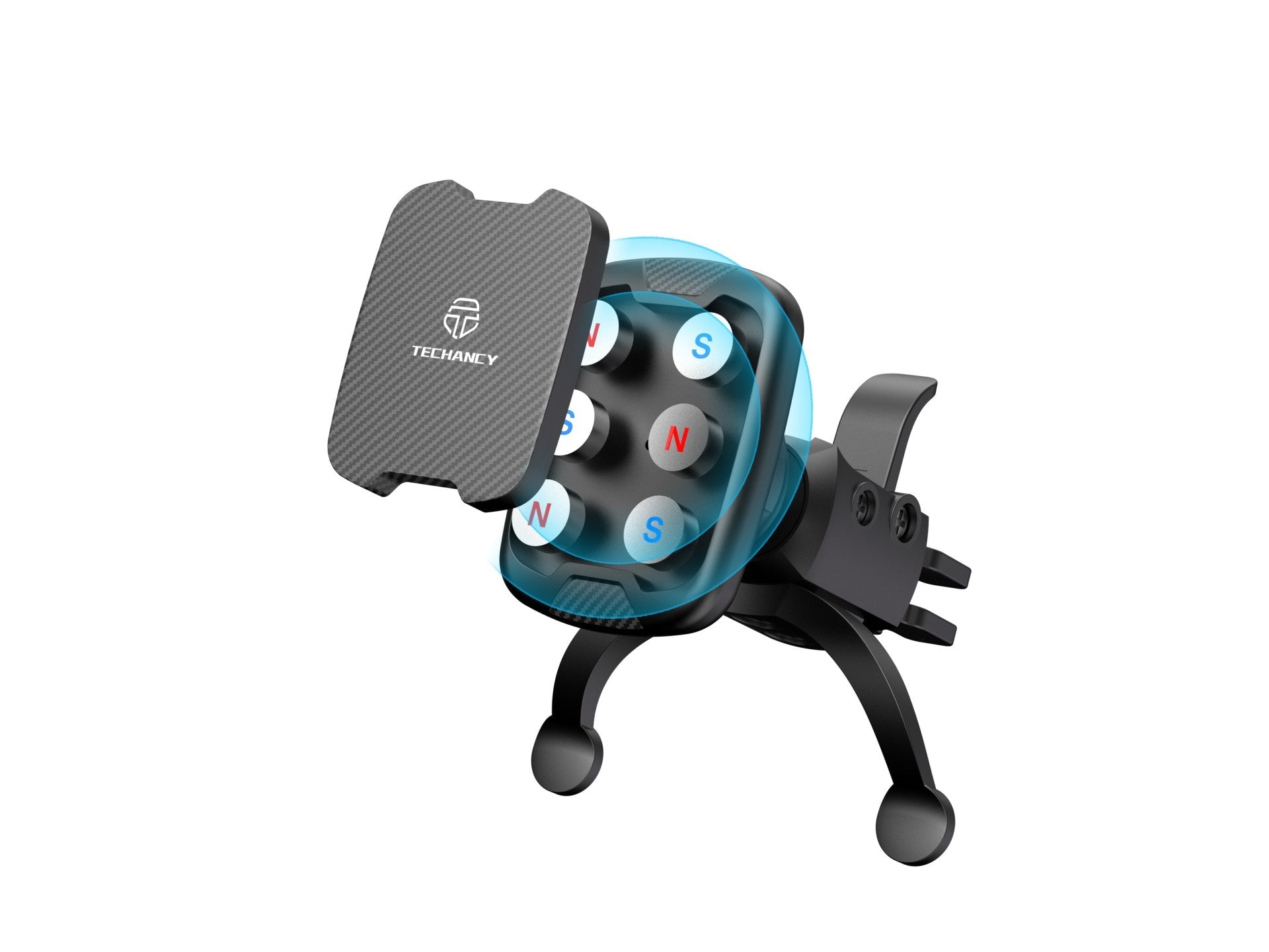 Techancy Suporte Magnético Para Telemóvel Para Automóvel Ti2307, Suporte Para Rotação De 360 Graus, Saída De Ar Para Automóvel