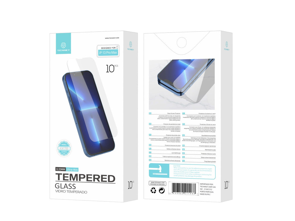 Techancy Película de Vidro Temperado  para iPhone 13 Pro Max KW1700 , 0.33MM, Anti-riscos, Alta Transparência, Fácil Aplicação