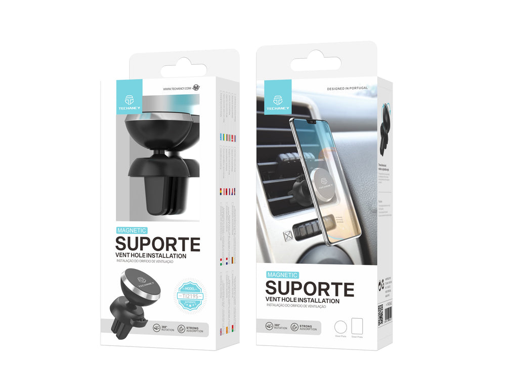 Techancy Suporte Magnético Para Telemóvel Para Automóvel Ti2195, Absorve Firmemente O Telemóvel, Rotação De 360°