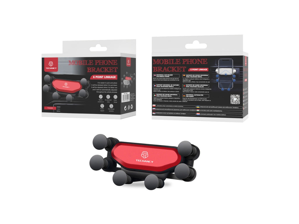 Suporte universal para telemóvel Techancy, TI2203, suporte de montagem, vermelho