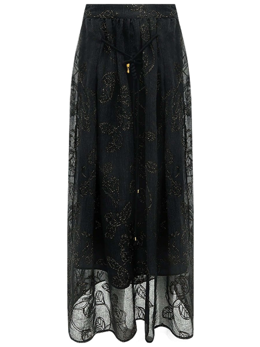 Intricately Embellished Glitter Embroidered Skirt