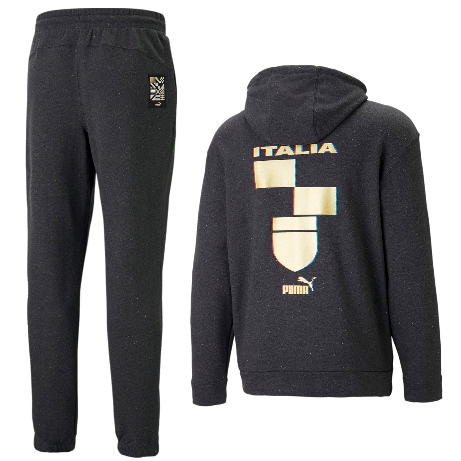 Italy dark grey Casual Fans hooded presentation tracksuit 2022/23 - Puma