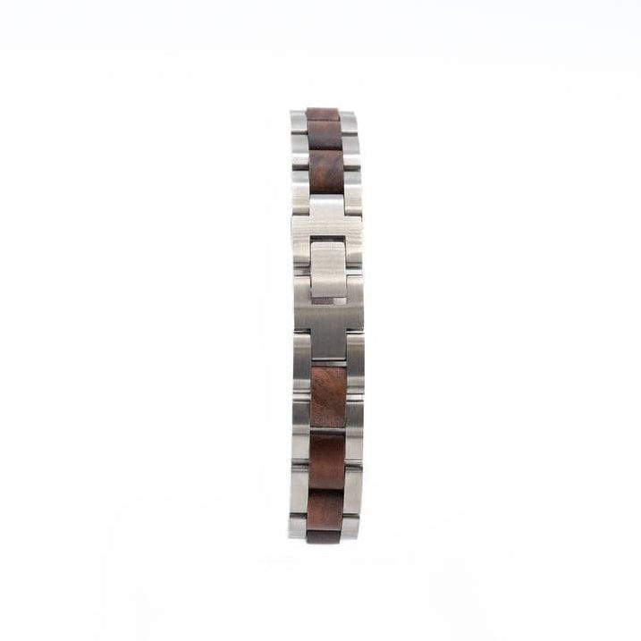 Bracelet Vidar Stainless Steel & Walnut Wood
