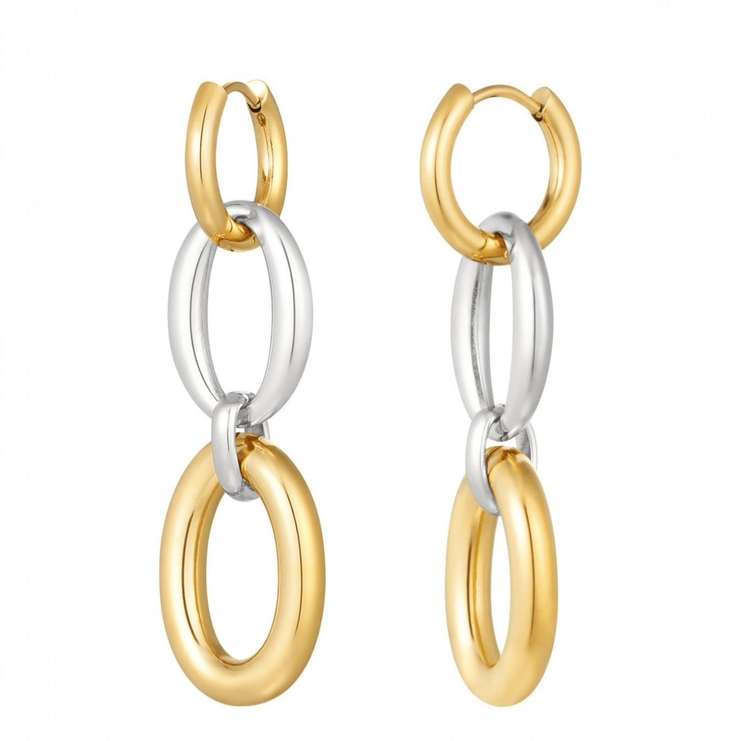 Earrings Chain - Gold Plated Chain Drop Earrings