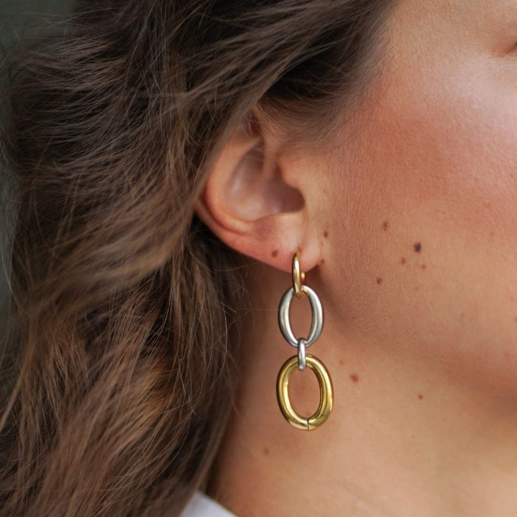 Earrings Chain - Gold Plated Chain Drop Earrings
