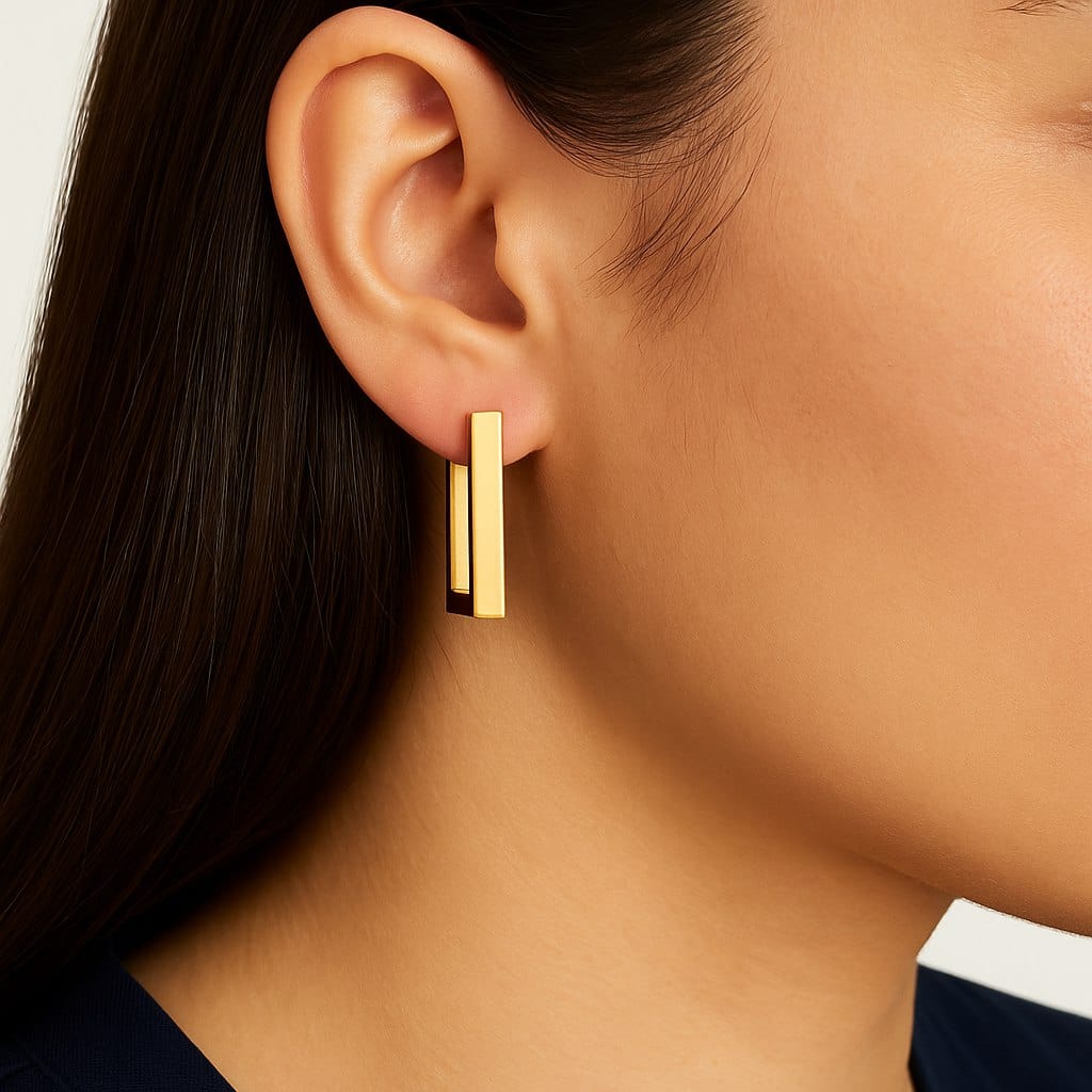 Earrings Mia - Gold Plated Geometric Modern Earrings